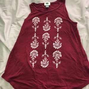 size xs old navy red patterned tank top